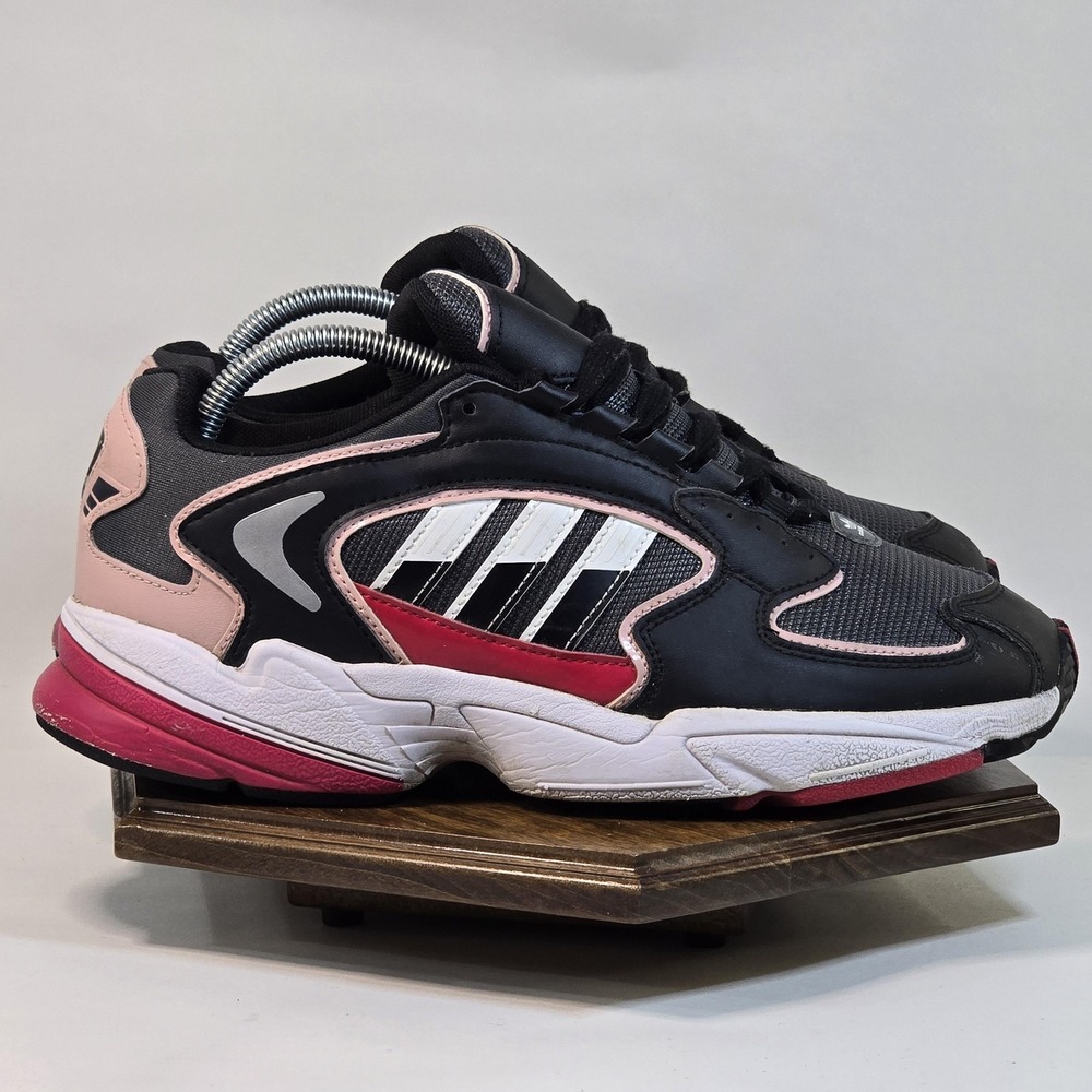 adidas Yung-96 Chasm Shoes Womens Size 9.5 Black White Pink Retro Dad FU9589‎